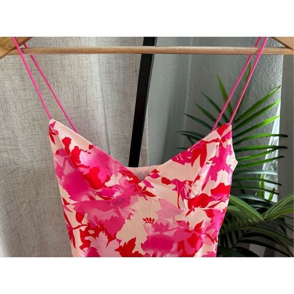 Pink Floral Midi Summer Sun Dress Size 10 - Picture 4 of 9